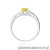 Pierścionek W0066 Diament Laboratoryjny żółty 0,50ct białe złoto 375