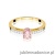 Pierścionek W0067 Diament Laboratoryjny różowy 0,50ct żółte złoto 375