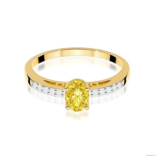Pierścionek W0067 Diament Laboratoryjny żółty 0,50ct żółte złoto 375