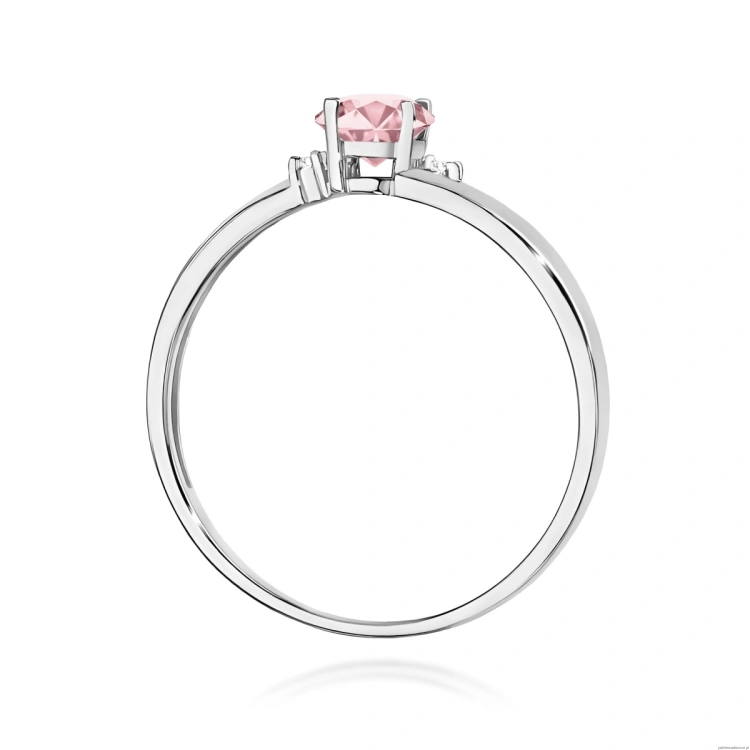 Pierścionek W0068 Diament Laboratoryjny różowy 0,50ct białe złoto 375