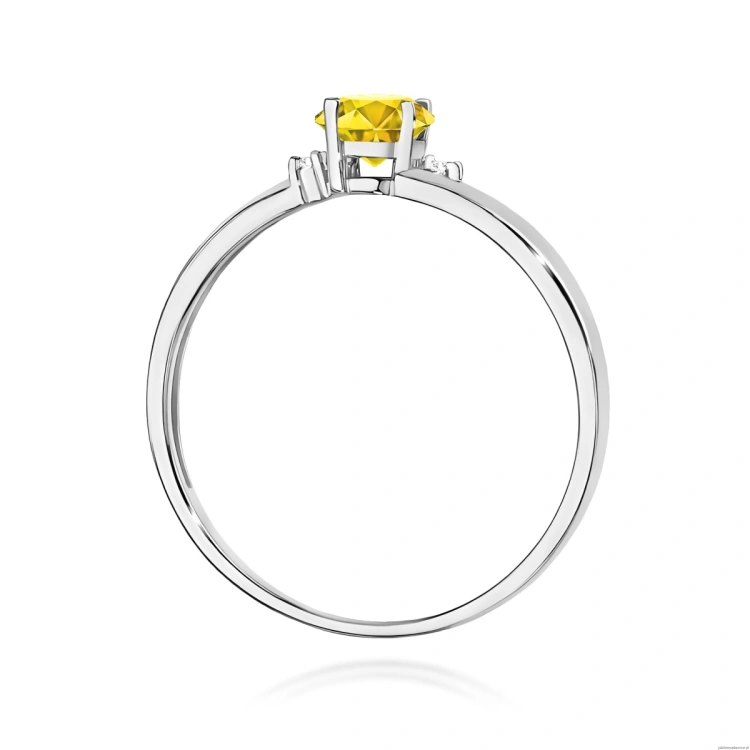 Pierścionek W0068 Diament Laboratoryjny żółty 0,50ct białe złoto 375