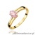 Pierścionek W0068 Diament Laboratoryjny różowy 0,50ct żółte złoto 375