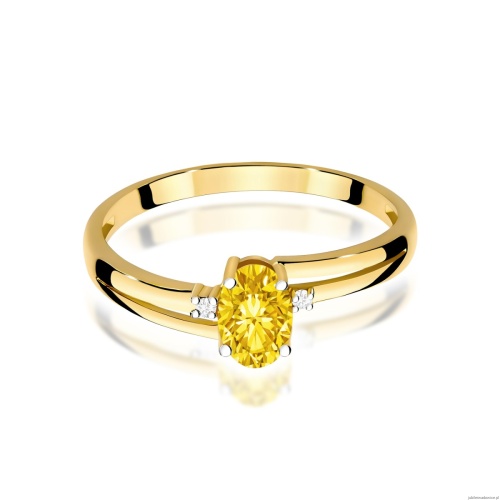 Pierścionek W0068 Diament Laboratoryjny żółty 0,50ct żółte złoto 375