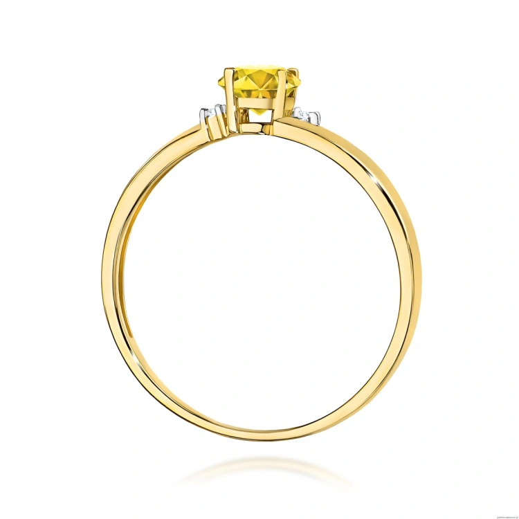 Pierścionek W0068 Diament Laboratoryjny żółty 0,50ct żółte złoto 375