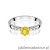 Pierścionek W0074 Diament Laboratoryjny żółty 0,50ct białe złoto 375
