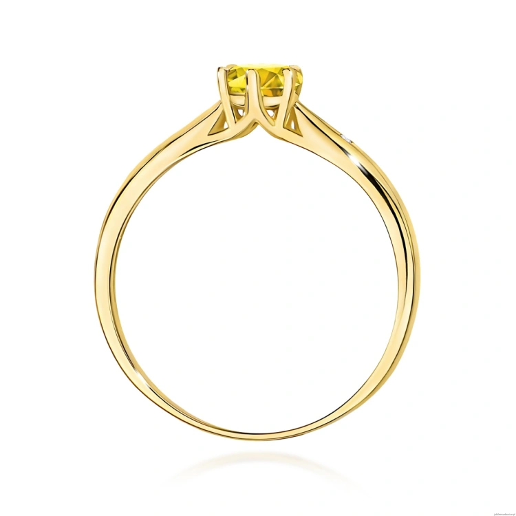 Pierścionek W0074 Diament Laboratoryjny żółty 0,50ct żółte złoto 375