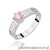 Pierścionek W0075 Diament Laboratoryjny różowy 0,50ct białe złoto 375