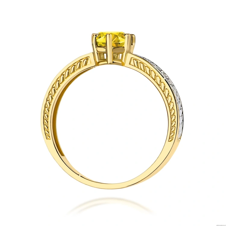 Pierścionek W0075 Diament Laboratoryjny żółty 0,50ct żółte złoto 375