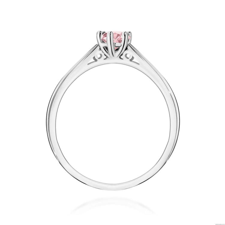 Pierścionek W0229 Diament Laboratoryjny różowy 0.30ct białe złoto 375