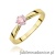 Pierścionek W0229 Diament Laboratoryjny różowy 0.30ct żółte złoto 375