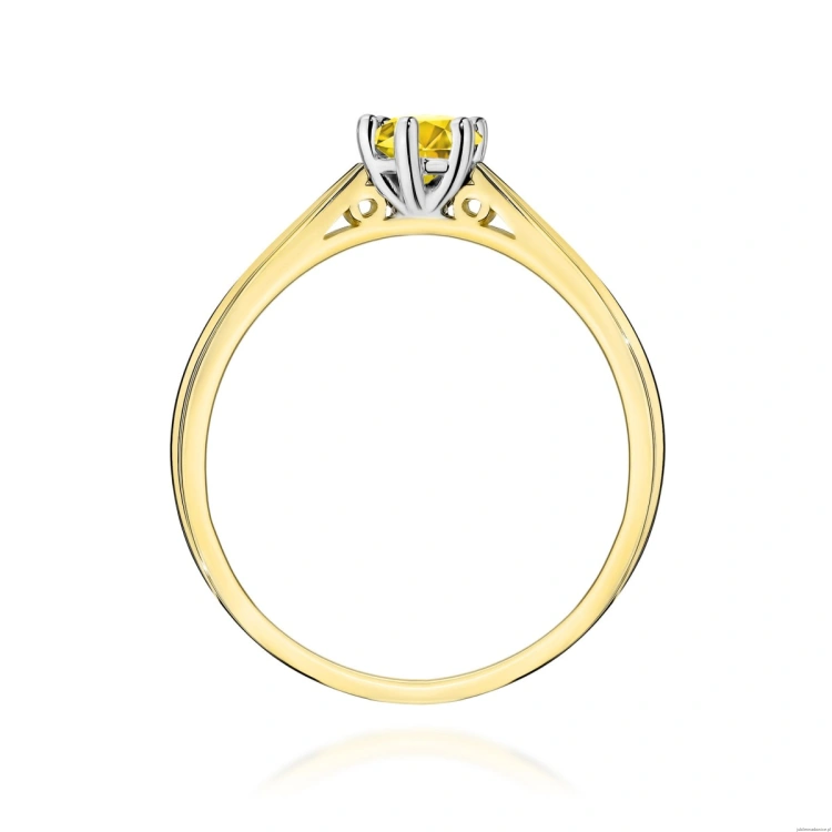 Pierścionek W0229 Diament Laboratoryjny żółty 0.30ct żółte złoto 375