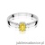 Pierścionek W0264 Diament Laboratoryjny żółty 0,50ct białe złoto 375