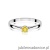 Pierścionek W0335 Diament Laboratoryjny żółty 0,15ct białe złoto 375