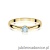 Pierścionek W0335 Diament Laboratoryjny niebieski 0,15ct żółte złoto 375