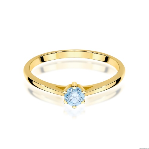 Pierścionek W0365 Diament Laboratoryjny różowy 0.15ct żółte złoto 375