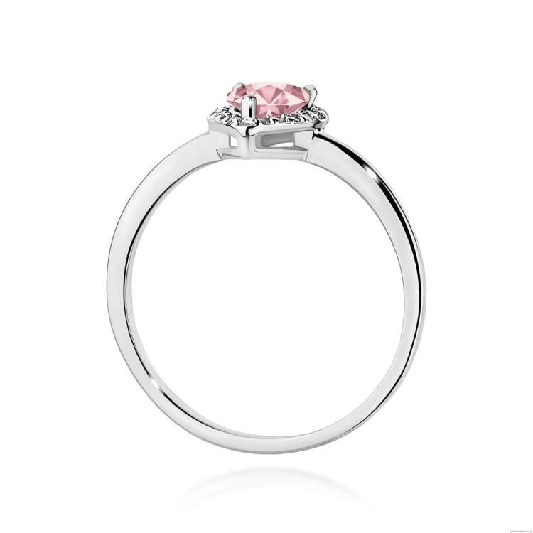 Pierścionek W0455 Diament Laboratoryjny różowy 0,50ct białe złoto 375