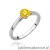 Pierścionek W0543 Diament Laboratoryjny żółty 0.50ct białe złoto 375