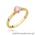 Pierścionek W0543 Diament Laboratoryjny różowy 0,50ct żółte złoto 375