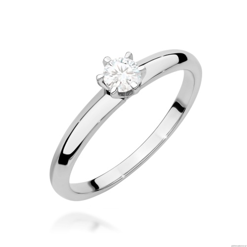 Pierścionek W0679 Diament Laboratoryjny 0,25ct białe złoto 375