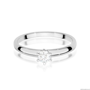 Pierścionek W0679 Diament Laboratoryjny 0,25ct białe złoto 375