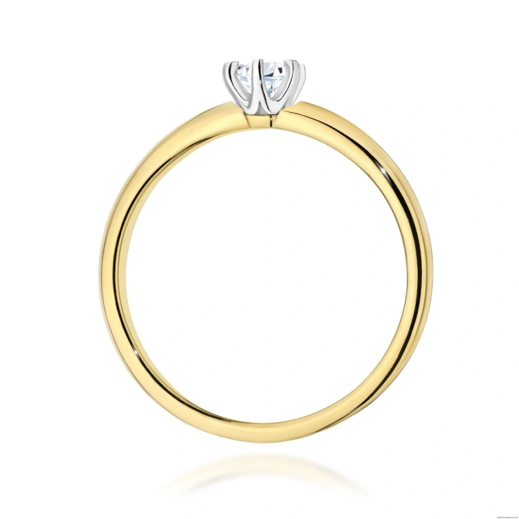 Pierścionek W0679 Diament Laboratoryjny 0,25ct żółte złoto 375