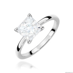 Pierścionek W0690 Diament Laboratoryjny 1,50ct białe złoto 375
