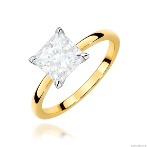 Pierścionek W0690 Diament Laboratoryjny 1,50ct żółte złoto 375