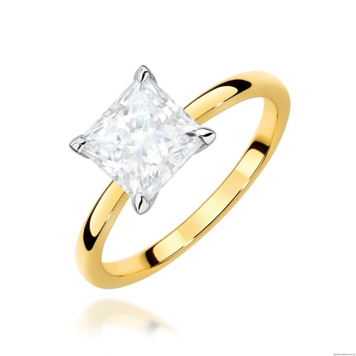 Pierścionek W0690 Diament Laboratoryjny 1,50ct żółte złoto 375