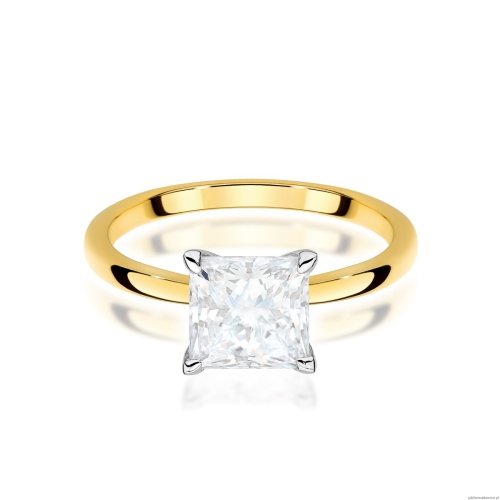 Pierścionek W0690 Diament Laboratoryjny 1,50ct żółte złoto 375