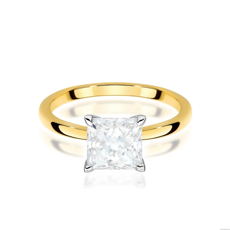 Pierścionek W0690 Diament Laboratoryjny 1,50ct żółte złoto 375
