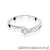 Pierścionek W0262 Diament Laboratoryjny niebieski 0,15ct białe złoto