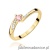 Pierścionek W0262 Diament Laboratoryjny różowy 0,15ct żółte złoto