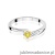Pierścionek W0262 Diament Laboratoryjny żółty 0,15ct białe złoto 375