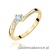 Pierścionek W0262 Diament Laboratoryjny niebieski 0,15ct żółte złoto 375