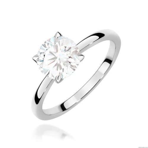 Pierścionek W0687 Diament 1,00ct Białe złoto