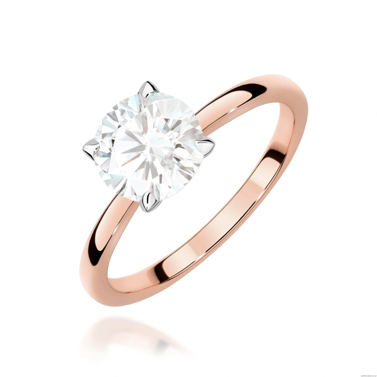 Pierścionek W0687 Diament 1,00ct Różowe złoto