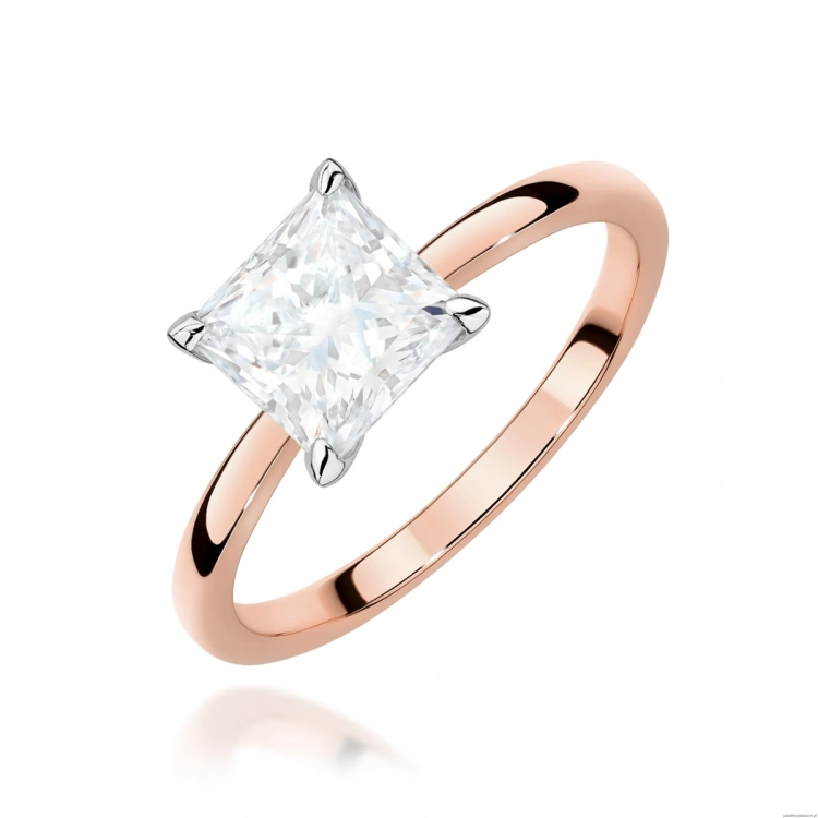 Pierścionek W0690 Diament 1,00ct Różowe złoto