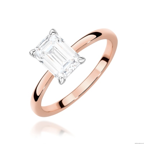 Pierścionek W0691 Diament 1,00ct Różowe złoto
