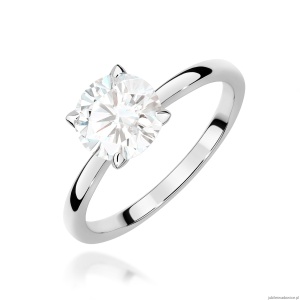 Pierścionek W0687 Diament 1,00ct Białe złoto 375