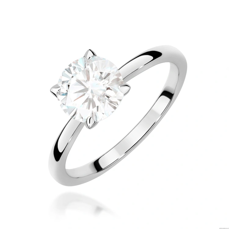 Pierścionek W0687 Diament 1,00ct Białe złoto 375