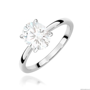 Pierścionek W0688 Diament 1,00ct Białe złoto 375