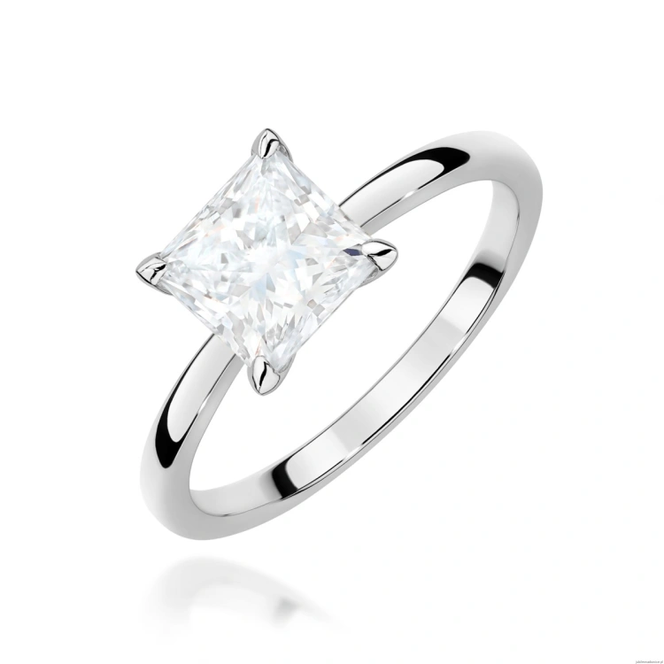 Pierścionek W0690 Diament 1,00ct Białe złoto 375