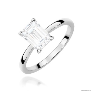 Pierścionek W0691 Diament 1,00ct Białe złoto 375