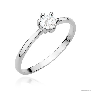 Pierścionek W0496 Diament laboratoryjny 0,30ct białe złoto