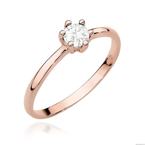 Pierścionek W0496 Diament laboratoryjny 0,30ct różowe złoto